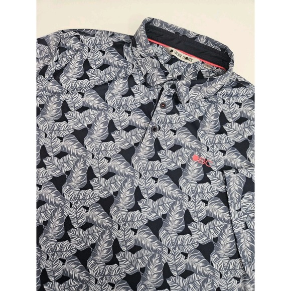 Black Clover Men's Palm Tree AOP Golf Polo Shirt XL - Picture 1 of 10